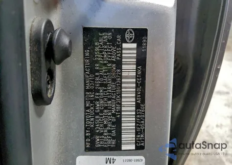 2011 Toyota Camry Base z USA, uszkodzony, nr VIN 4T1BF3EK1BU136728